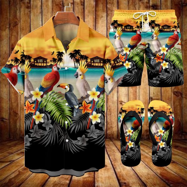 6ec30d4e46b5b0a5a38c43711e6bb3373d75634b43b8eaf2d561c34c38b995c6.jpg Suitmens Men's Men's Tiki Style Hawaiian Vacation Print Three-Piece Set 034