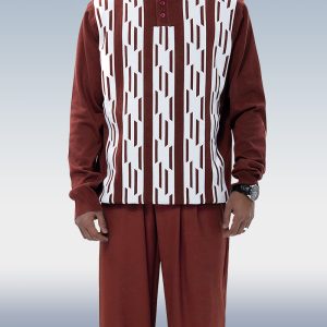 6f33aa703f518415c41193b166622ae4d8c36df42d076f94e783c56dd24baf7d.jpg Suitmens Brown Knitted Walking Suit Long Sleeve Suit