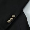 6f49281bae9f6e6b2735b08b92ae02987a907204856cfe9df497eb97cc34e2af.jpg Business Plain Mock Neck Button Front Blazer & Pants Set