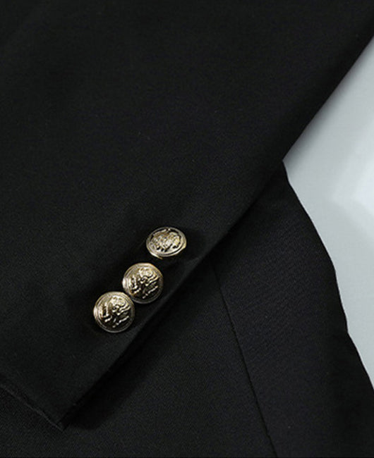 6f49281bae9f6e6b2735b08b92ae02987a907204856cfe9df497eb97cc34e2af.jpg Business Plain Mock Neck Button Front Blazer & Pants Set