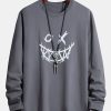70f32d0ba1bc8294652dc2ce3c1b86641dd6327de535a60b3a297c88791cb519.jpg Long Sleeve Scary Face Print Cotton T-Shirt