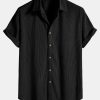 Corduroy Button Up Short Sleeved Shirt & Straight Leg Corduroy Pants