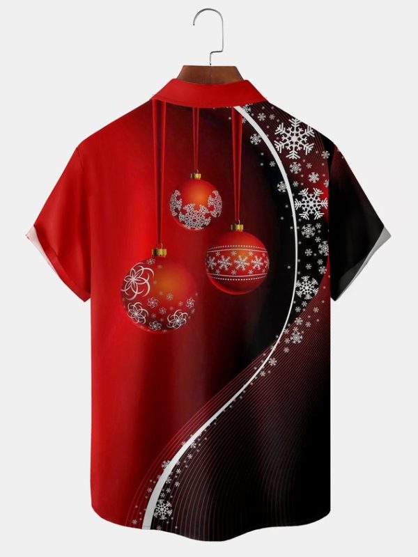 730124ab923362194eb59c869d070baae760785b6439a7162b9c3d35dd7d2453.jpg Christmas Decoration Chest Pocket Short Sleeve Shirt