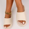 782e84786723e2144efe905e58f3d88d5f129f57d06d78e251a0631a0f2e0cf6.jpg Thick-bottomed Solid Color Bathroom Home Sports Slippers, Beige Women's Slippers