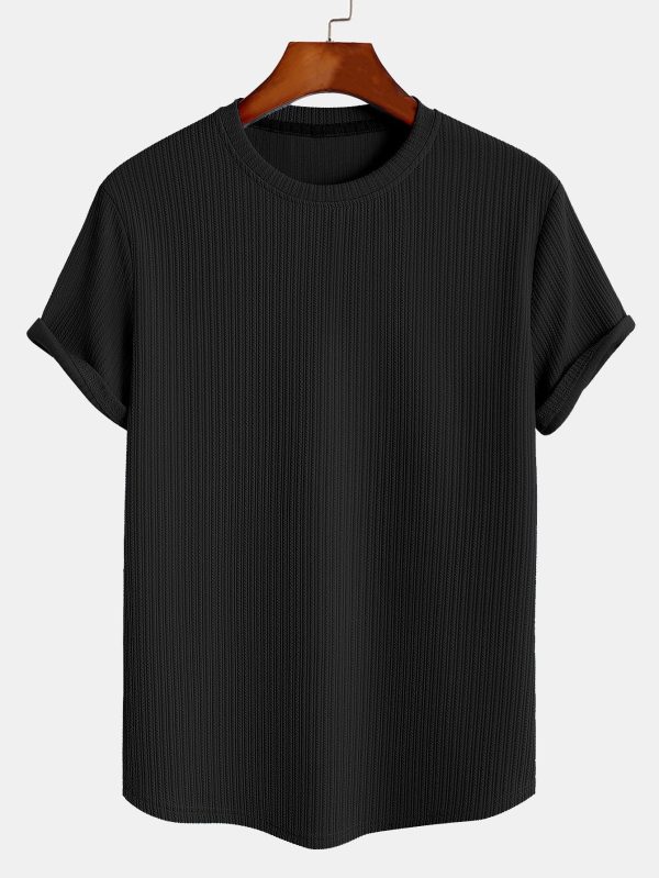 7a010616c56b781164d52b984da6baf4a4a2453e5e1f2d5ae60c4f9dc2a6767d.jpg Muscle Fit Arc Hem Ribbed T-Shirt