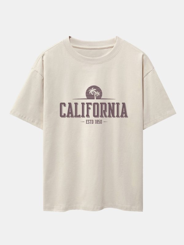 7b6d5af5e72a420ba31f5e489668616e3dca2674d960a84f5b846fc836574e1a.jpg Vintage California Letter Print Heavy Weight Oversize T-Shirt