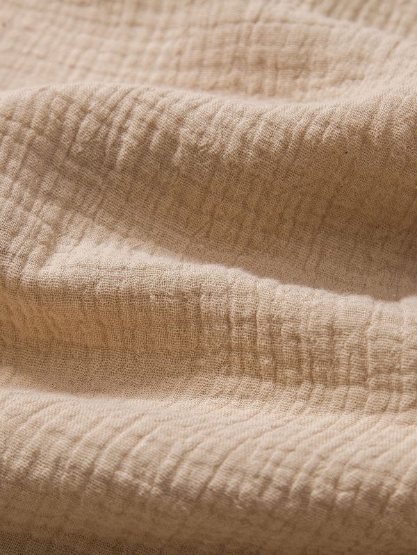 7bd4321fa8bff7e7fa58bf66337b80aa4f59cf8e81dae323e62f50fbf5f660ed.jpg Wrinkled Cotton Half Open Placket Henley Collar Shirt & Straight Leg Linen Pants