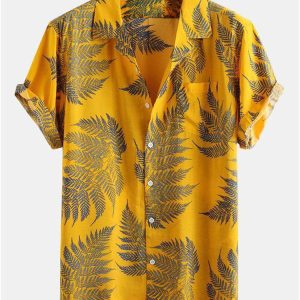 7f6b74b59a64ff99209631d1a5e91f6c636690ede976ced7f311eff825d9a26d.jpg Tropical Plants Print Shirts & Swim Shorts