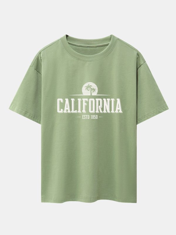 7fe60ce25c3336c1e7475f850469e377b0033213a6ae01147fe3ab7b965eacb2.jpg Vintage California Letter Print Heavy Weight Oversize T-Shirt
