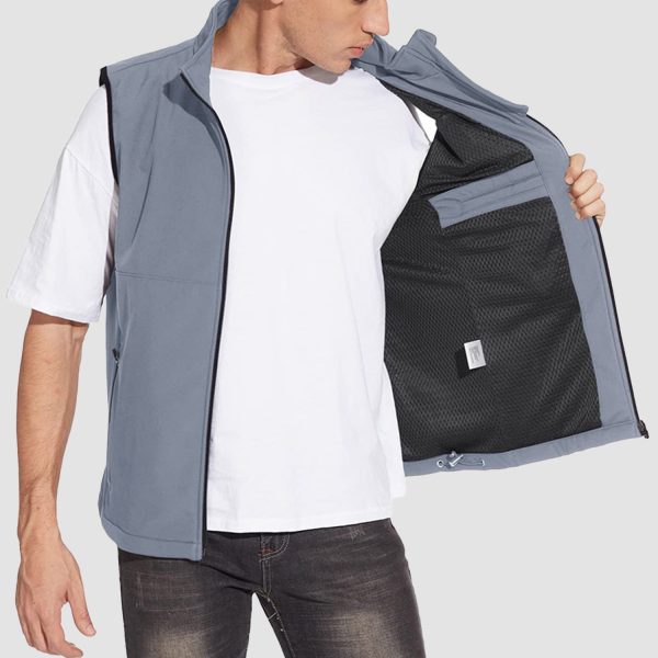 80263ab0ae1082b8b3b91c9de2b7958e3832deb96a30245852ba0ec1e6f9d591.jpg Men's Lightweight Vest Windproof Sleeveless Jacket Outdoor Hiking Camping Fishing Photography Gilet with Zip Pockets