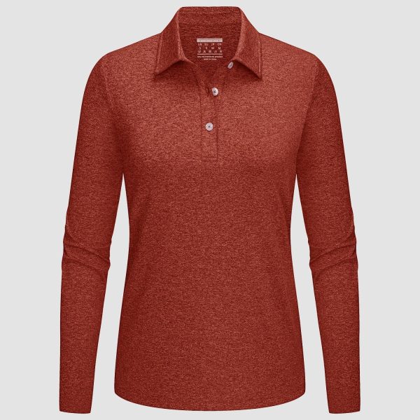 8198b84eba11571a52c89505f69b3db656855403912d830958351cab0f960110.jpg Women's Polo Shirts Long Sleeve UPF 50+ Sun Protection Golf Shirts Quick Dry Athletic Workout Collared Shirt