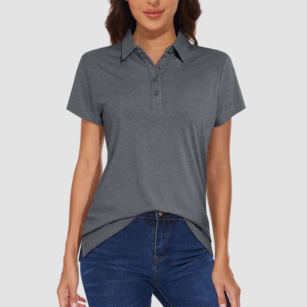 8454eade2edd65e45a781eae16ebf8f9386a241ee2983b971bc51d451a681f55.jpg Women's Polo T-shirt 4 Buttons Casual T-Shirts Quick Dry Short Sleeve Golf Shirt