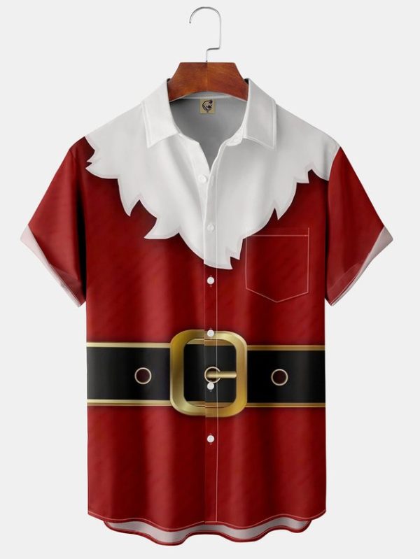 Big Size Christmas Short Sleeve Hawaiian Shirt