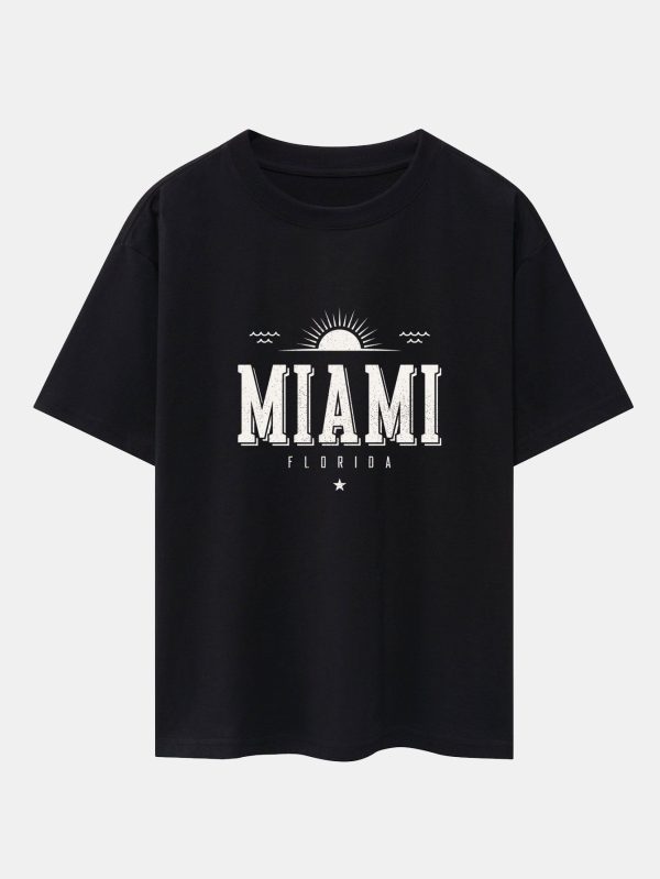 908174ee92b00d70a4200070c38055201dd51961620a86317a7ba6bc1ef9d50e.jpg Vintage Miami Letter Print Heavy Weight Oversize T-Shirt