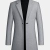 Single Breasted Notch Lapel Woolen Overcoat