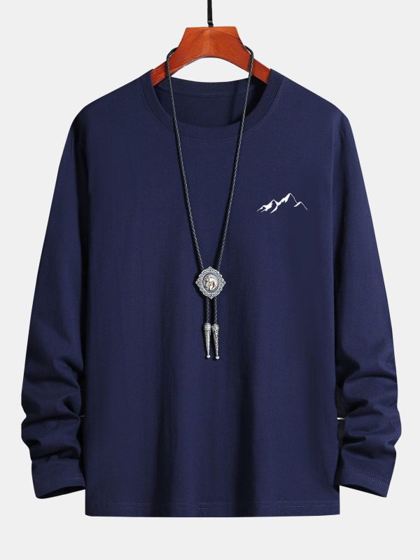 932a336d42c1c49742503ff4ce7f0760cea7cd1cdaf9412b4a8d825b6fdb215f.jpg Long Sleeve Mountain Graphic Print Cotton T-Shirt