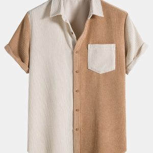 9383c313b02f4135c9b786b2af9355cac798d14edfc152d7389bfb6bf1d2c284.jpg Two Tone Corduroy Button Up Shirt & Shorts