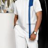 94f24dcf9cb36e9d7c1885b58e04ab1b5640cb74baa72c34cb1ac32dbc1a4dbb.jpg Suitmens Men's White printed short-sleeved suit 3 colors 156
