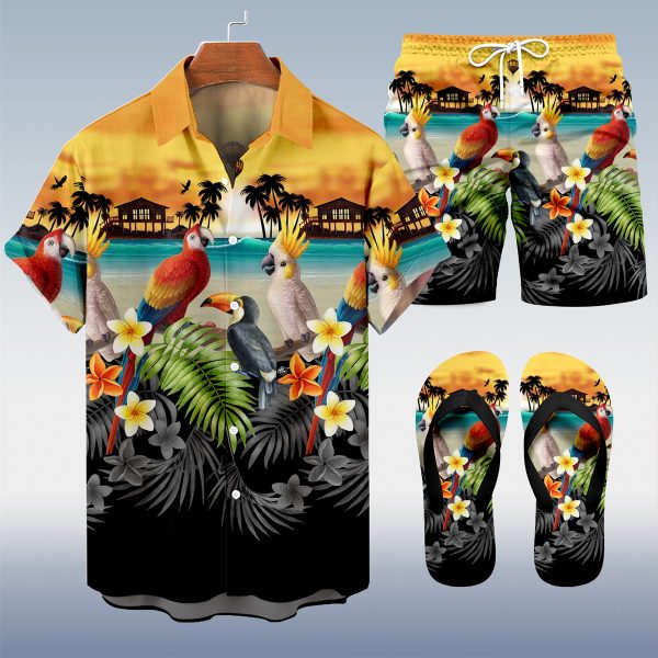 95dc601224cae86994c4511a4dab6c0375a4991995506acc4486660c9ca127d2.jpg Suitmens Men's Men's Tiki Style Hawaiian Vacation Print Three-Piece Set 034