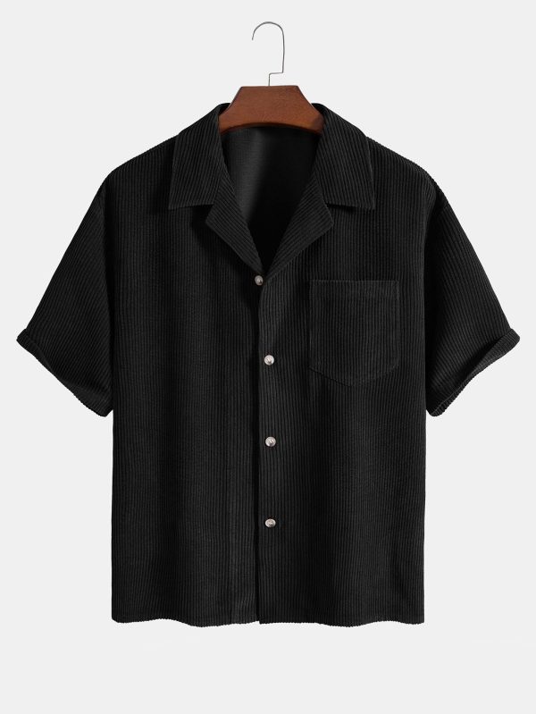 9695052a5624ff4adc1a078d707972eaabd9c6ef6cb9292d8a27c2483ba4fe4c.jpg Short Sleeve Corduroy Boxy Shirt & Corduroy Shorts