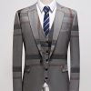 97459de5d9c4809863c753da044f8ca2b40951b6551f96aa64756d2f9d6f9766.jpg Business Plaid Print Lapel Collar Blazer & Blazer Vest & Pants 3pcs Set