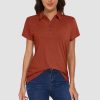 9a6389878a0b0619f34fe1e614294432ec80608201bad2b471e69b07525257a2.jpg Women's Polo T-shirt 4 Buttons Casual T-Shirts Quick Dry Short Sleeve Golf Shirt