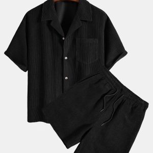 9aa7adeb7c67e01d3d6d04d386867af0aa4d3571fa4e40d4f7a75f99e5b951aa.jpg Short Sleeve Corduroy Boxy Shirt & Corduroy Shorts