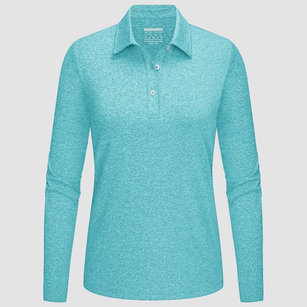 a656e962267c6a8cf99a8684d4e50e5f91c808912f01d293de19134a1b2a6976.jpg Women's Polo Shirts Long Sleeve UPF 50+ Sun Protection Golf Shirts Quick Dry Athletic Workout Collared Shirt
