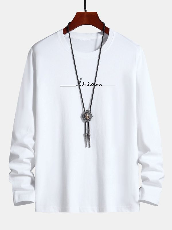Long Sleeve Dream Print Cotton T-Shirt