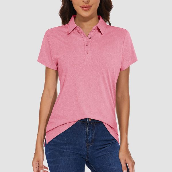 aa3d9831b17584a322599dd4c7c7febfe2a0e8cfc6f2177707a338886d417416.jpg Women's Polo T-shirt 4 Buttons Casual T-Shirts Quick Dry Short Sleeve Golf Shirt