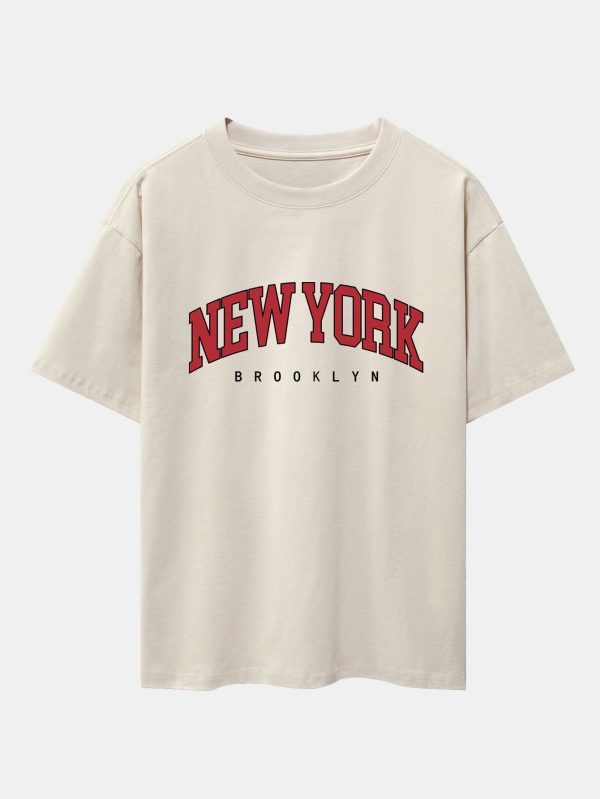 abbe30d83a859a31d1e86cba70b0c1085382aede1b504b1969267902df5cbddc.jpg New York Print Drop Shoulder Oversize T-Shirt