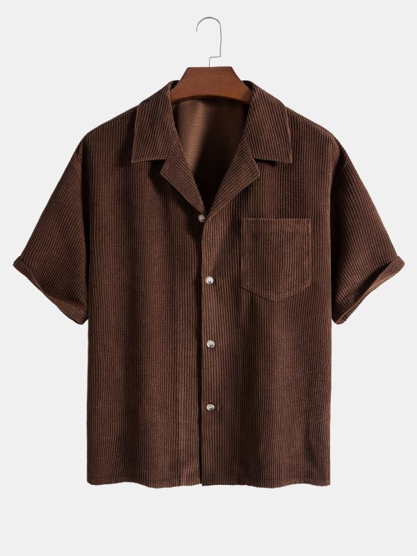 b1a13fc6019d74bea3ab89844d669d896158d20349c9a6083b172ecd061af575.jpg Short Sleeve Corduroy Boxy Shirt & Corduroy Shorts