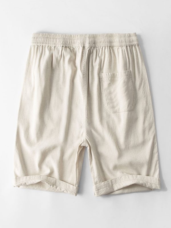 b35a2df04836865da0de77eb6e2e9cb3d4f75aab078b02122c76b1b5d79769df.jpg Short Sleeve Half Button Fly Henley Collar Shirt & Linen Cotton Blend 11" Shorts