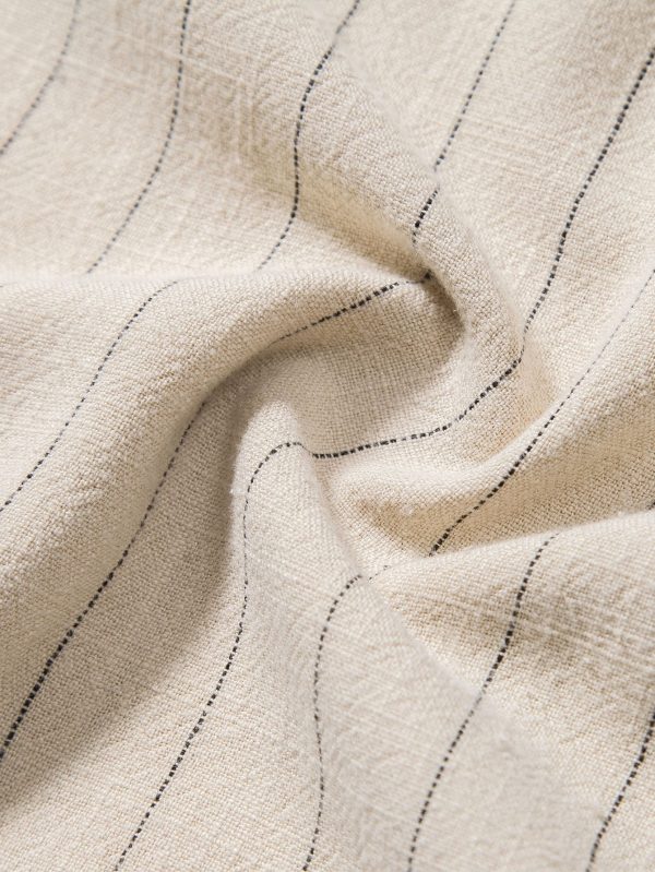 b4a06be54e5e7fbb9d338add037a72cf466b8d8d9465552a1ffeb1df00cc6d18.jpg Linen Blend Striped Half Open Placket Henley Collar Shirt & Straight Leg Linen Pants