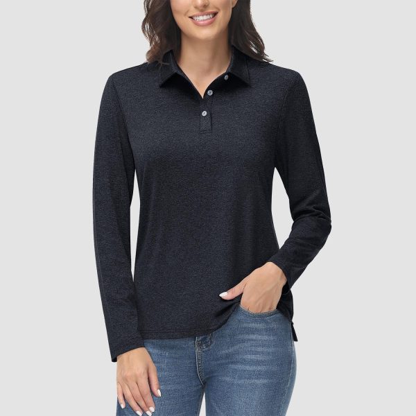 b55c33d478a9b37e2916bd00405cbddc7bcdfd3338200963d9cf3ff3942a599c.jpg Women's Polo Shirts Long Sleeve UPF 50+ Sun Protection Golf Shirts Quick Dry Athletic Workout Collared Shirt