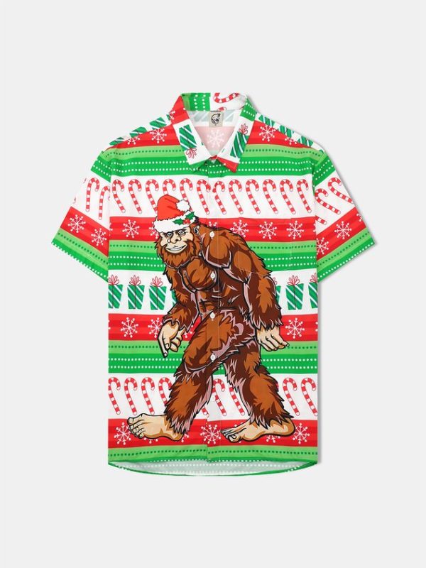b64e4bc80c21aeca5cbe8ca8e379dd87c5048b059215fa4aabc8fa7bb0a38dbd.jpg Christmas Big Foot Chest Pocket Short Sleeve Casual Shirt