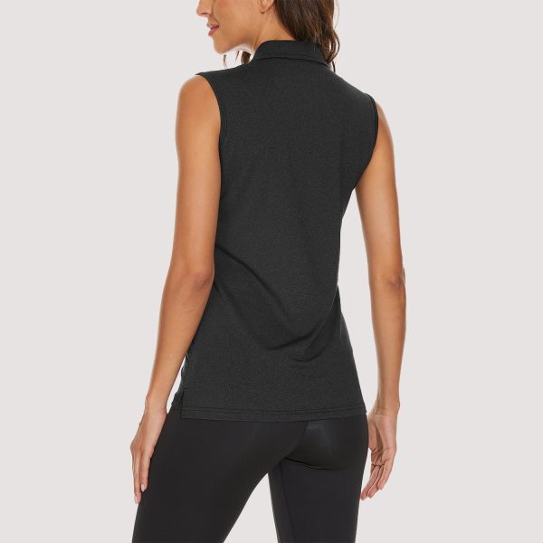 b9746c1a394d424bf34ee4703bcc8c11e7d2cd6d61390bf6474f3add96337574.jpg Women's Polo T-Shirts Sleeveless Tennis Golf Tee Shirts 4-Button