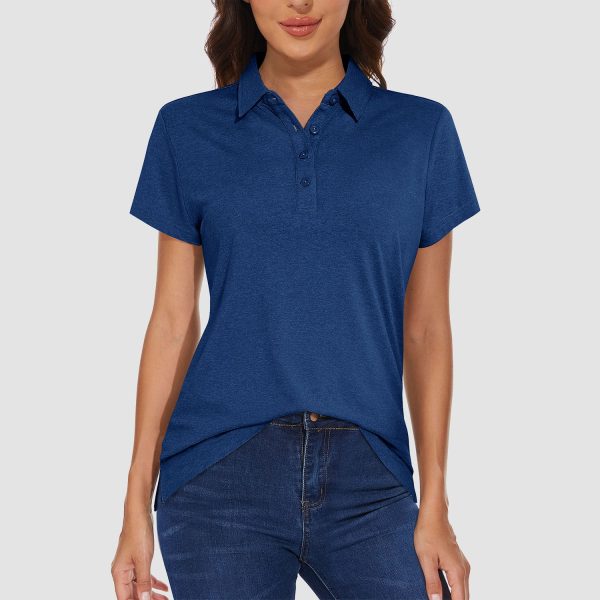 ba0ffcbff03d21cb91b323bf4565d4ccbaf75436c180f79f113b3c260c9bd4e0.jpg Women's Polo T-shirt 4 Buttons Casual T-Shirts Quick Dry Short Sleeve Golf Shirt