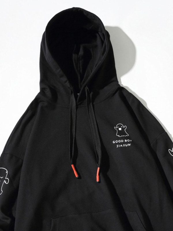 Relax Fit Ghost Print Hoodie
