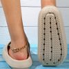 bc13d670b27b5156d5e888087eedae098a9cf9fec6d7c532205a34d204c29def.jpg Women Beige Soft Thick Bottom Slides, Anti-slip Bathroom Slippers