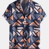 Geometric Print Shirt & Swim Shorts