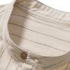 be8f933c9a9358826f3b9d355bdf0a8b5f2c9d67b170db05ed3d38e7698c8fc0.jpg Linen Blend Striped Half Open Placket Henley Collar Shirt & Straight Leg Linen Pants