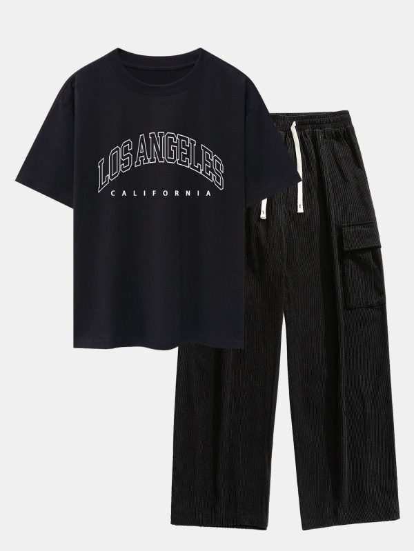 c118e3011bbb357c9999f982f953aae89cf21a47d738d4d3454d05adc618f053.jpg Los Angeles Print Heavy Weight Oversize T-Shirt & Loose Fit Corduroy Cargo Pants