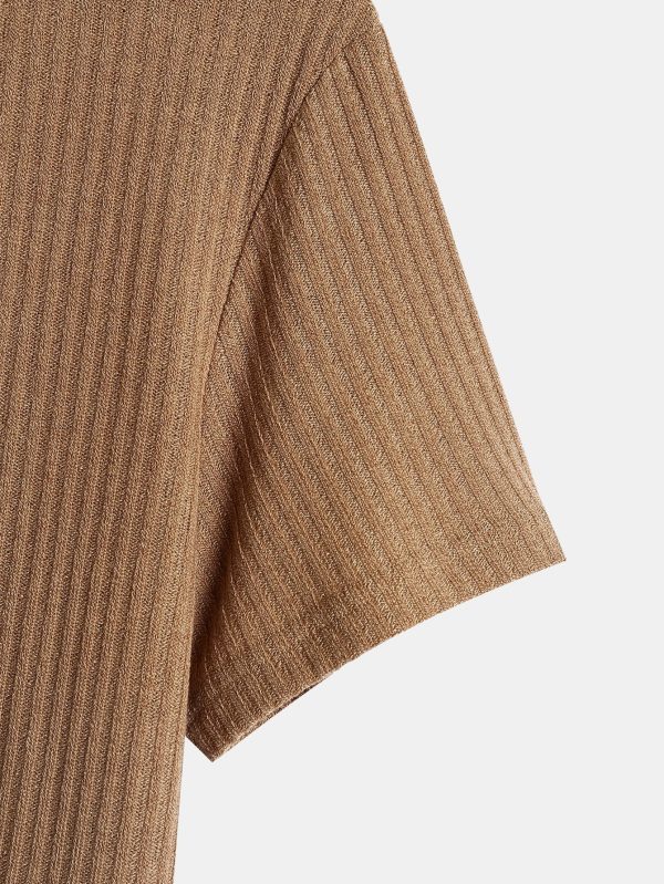 Muscle Fit Ribbed Henley Shirt