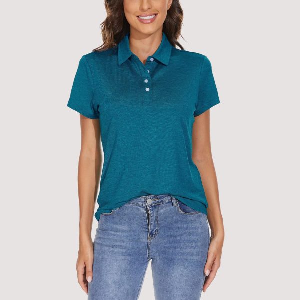 c497f66c6a1b847837433b652c8fabb845d9f81f7f70712396a90451c341fe60.jpg Women's Polo T-Shirts 4-Button Moisture Wicking Athletic Tee Shirts