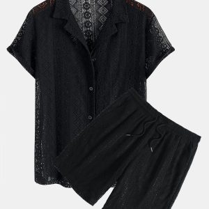 c62cfc861d6f5d1a695371bb8ff721cf5026facd38d0305ff75865e6e616fc70.jpg Geometry Textured Cuban Shirt & Shorts