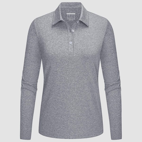 ca9e7b62666d4ac1a45c267a2219e2139e142da8906f07494e5faa60cc00d8dc.jpg Women's Polo Shirts Long Sleeve UPF 50+ Sun Protection Golf Shirts Quick Dry Athletic Workout Collared Shirt
