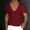 cae5b950bcd19b29647b2ea60f533d82f30b45d2374fd85346c77d8f57c88a3e.jpg Men's Basic White Deep V-Neck Cotton Short Sleeve T-Shirt