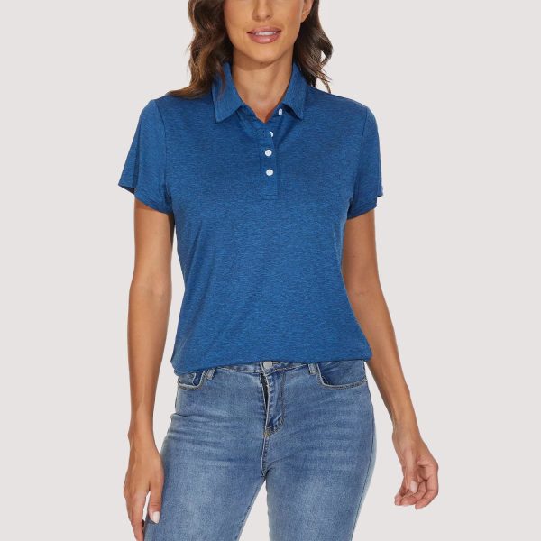 cc14ee99718e91f7b3876d6226f03385b1cf434cb927b08a766fb6c3ffcb4c57.jpg Women's Polo T-Shirts 4-Button Moisture Wicking Athletic Tee Shirts