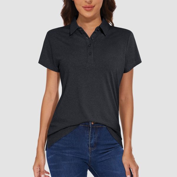 cec55760b63690ebc0c9968215669678a754969dbbf67be52cd160eb0d50f253.jpg Women's Polo T-shirt 4 Buttons Casual T-Shirts Quick Dry Short Sleeve Golf Shirt